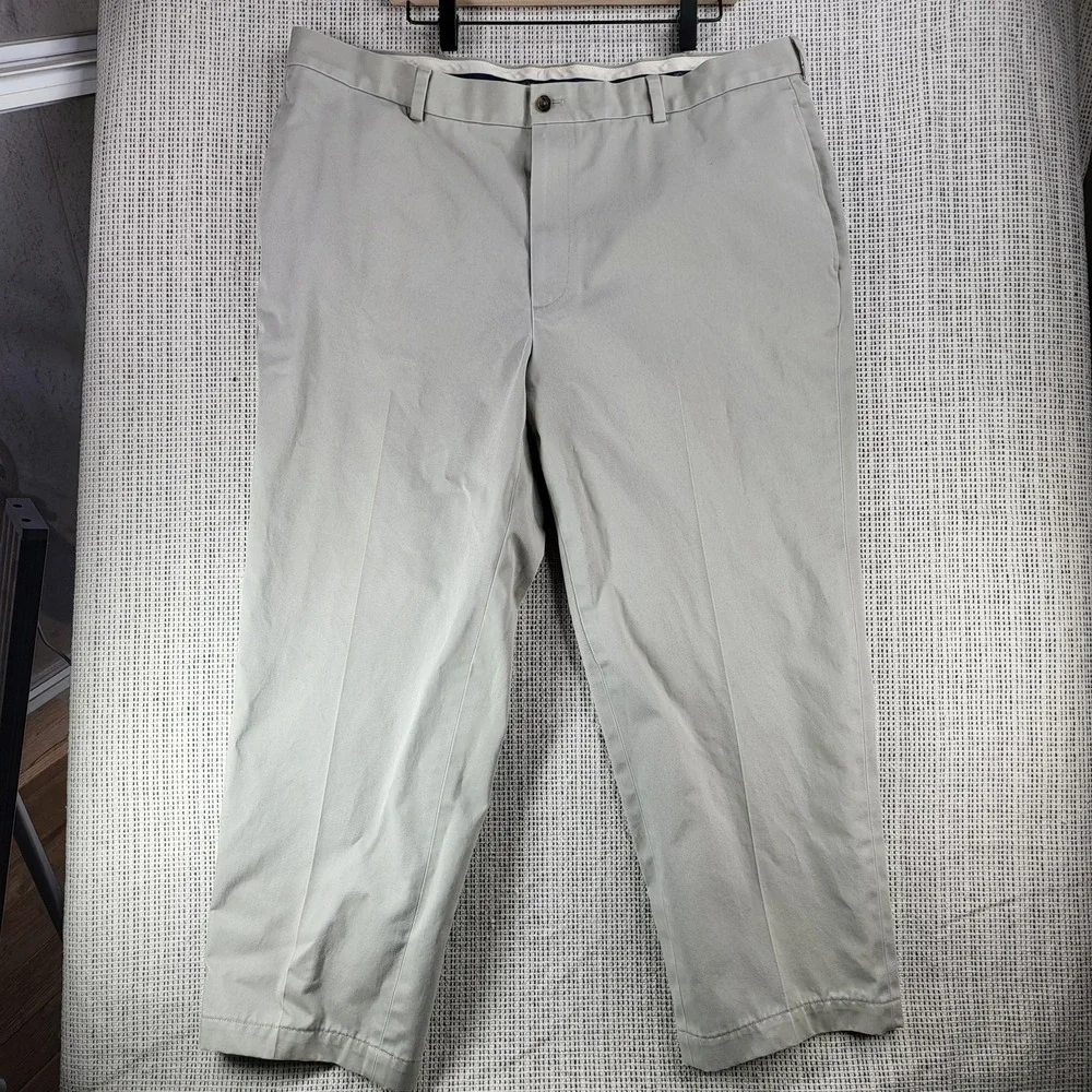 Brooks Brothers Advantage‎ Chino Pants Mens 42x30 Beige Clark Flat Front Cotton